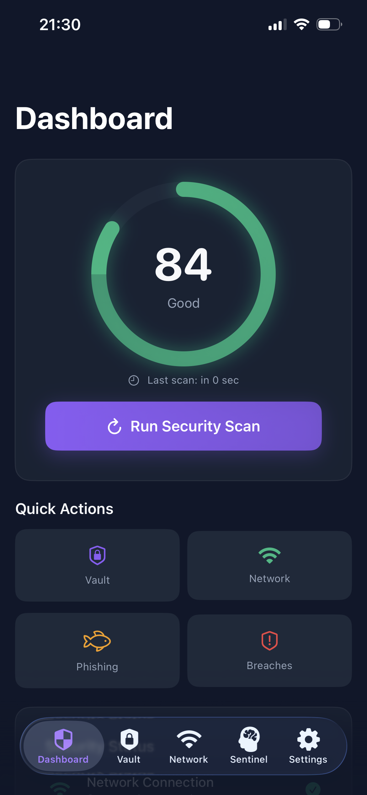 Aegis Secure Main Dashboard