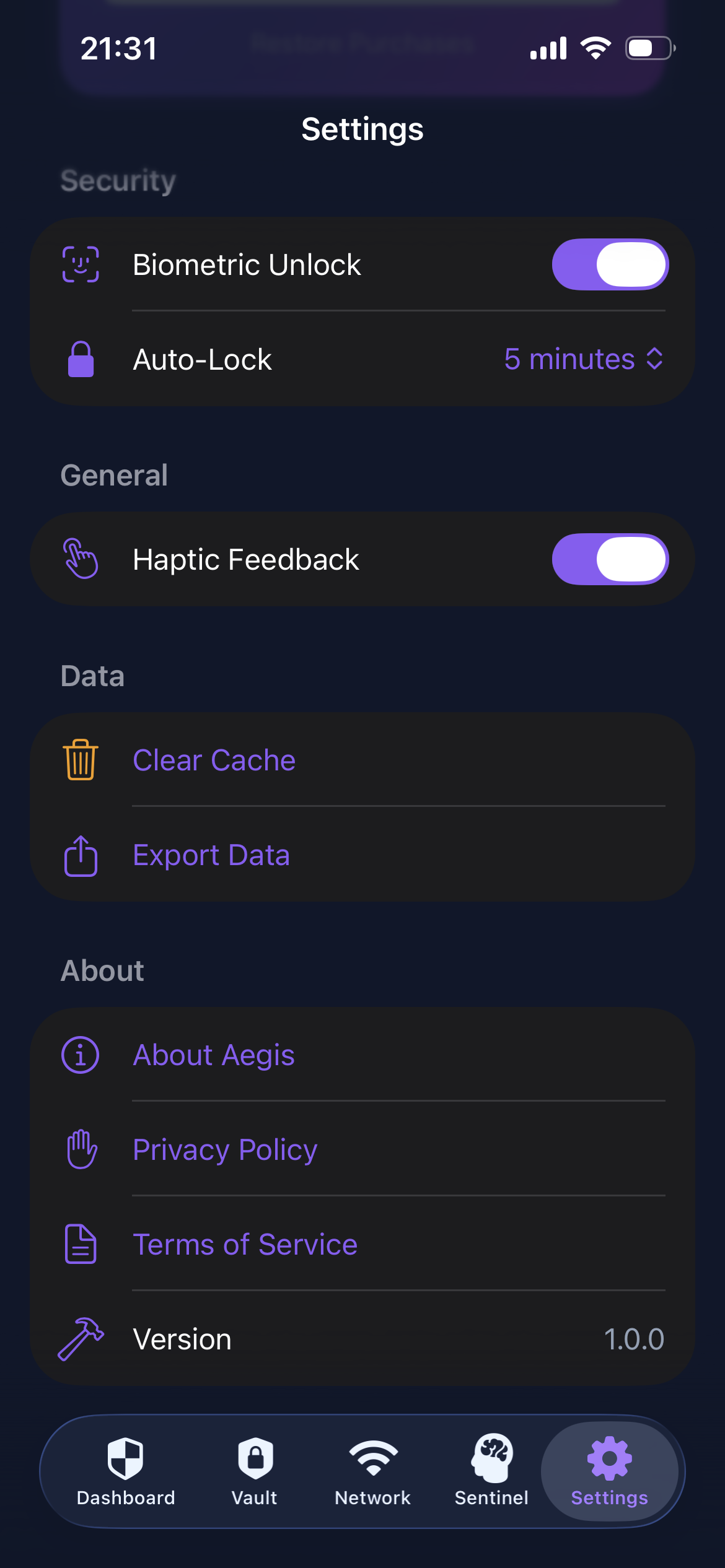 Security Settings
