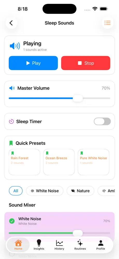 Sleep History